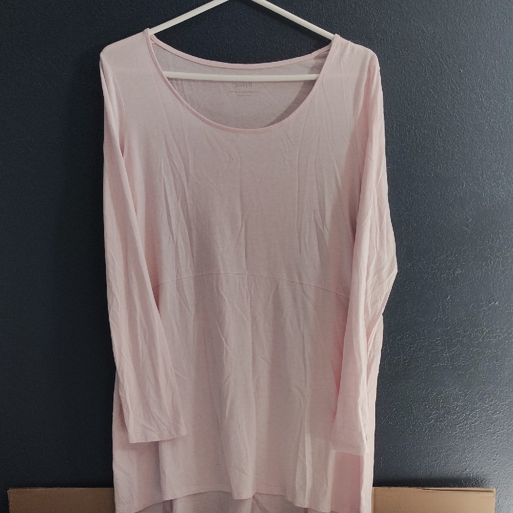 Elegant Light Pink Long Sleeve Top